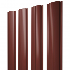 Штакетник Полукруглый Slim с прямым резом 0,5 Satin RAL 3009 оксидно-красный