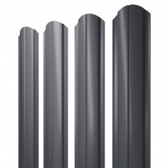 Штакетник Полукруглый Slim фигурный 0,5 Satin Matt RAL 7024 мокрый асфальт