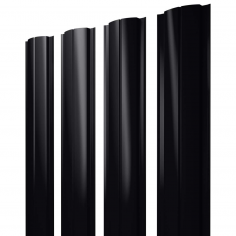 Штакетник Полукруглый Slim с прямым резом 0,5 PurPro RAL 9005 черный