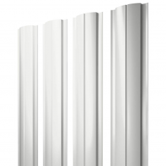 Штакетник Полукруглый Slim с прямым резом 0,5 Satin RAL 9003 сигнальный белый