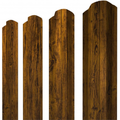 Штакетник М-образный А фигурный 0,4 Print Premium Golden Wood Fresh TwinColor