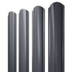 Штакетник Полукруглый Slim фигурный 0,5 PurPro RAL 7024 мокрый асфальт